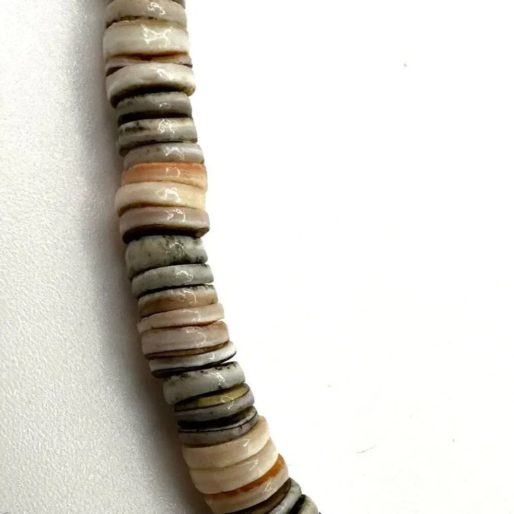 Natural Shell Heishi beaded necklace natural shell